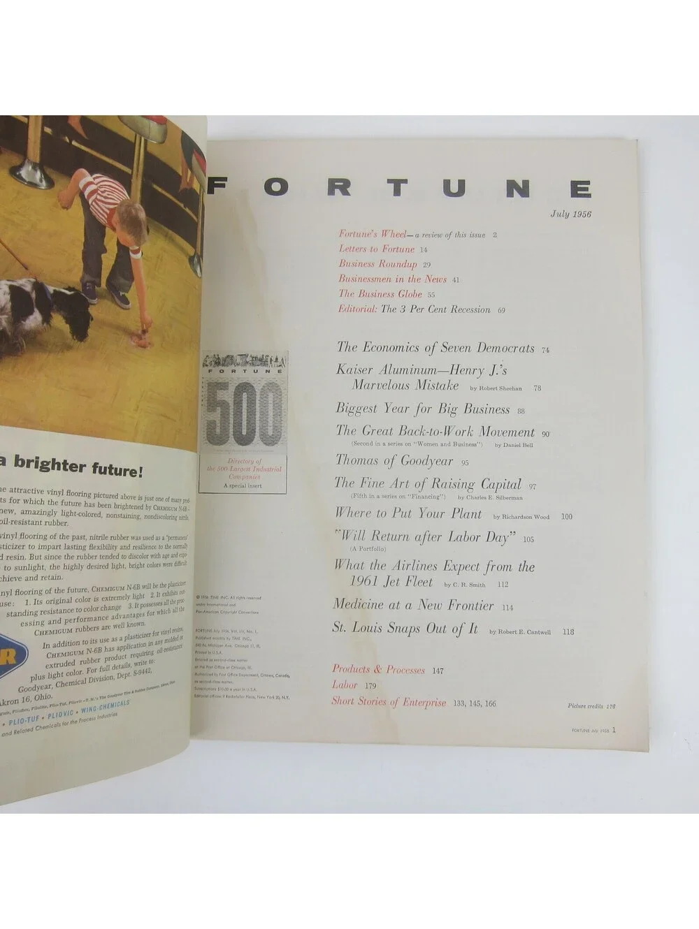 Vintage FORTUNE Magazine July 1956 Ford Cadillac Chrysler Kaiser Aluminum Ads